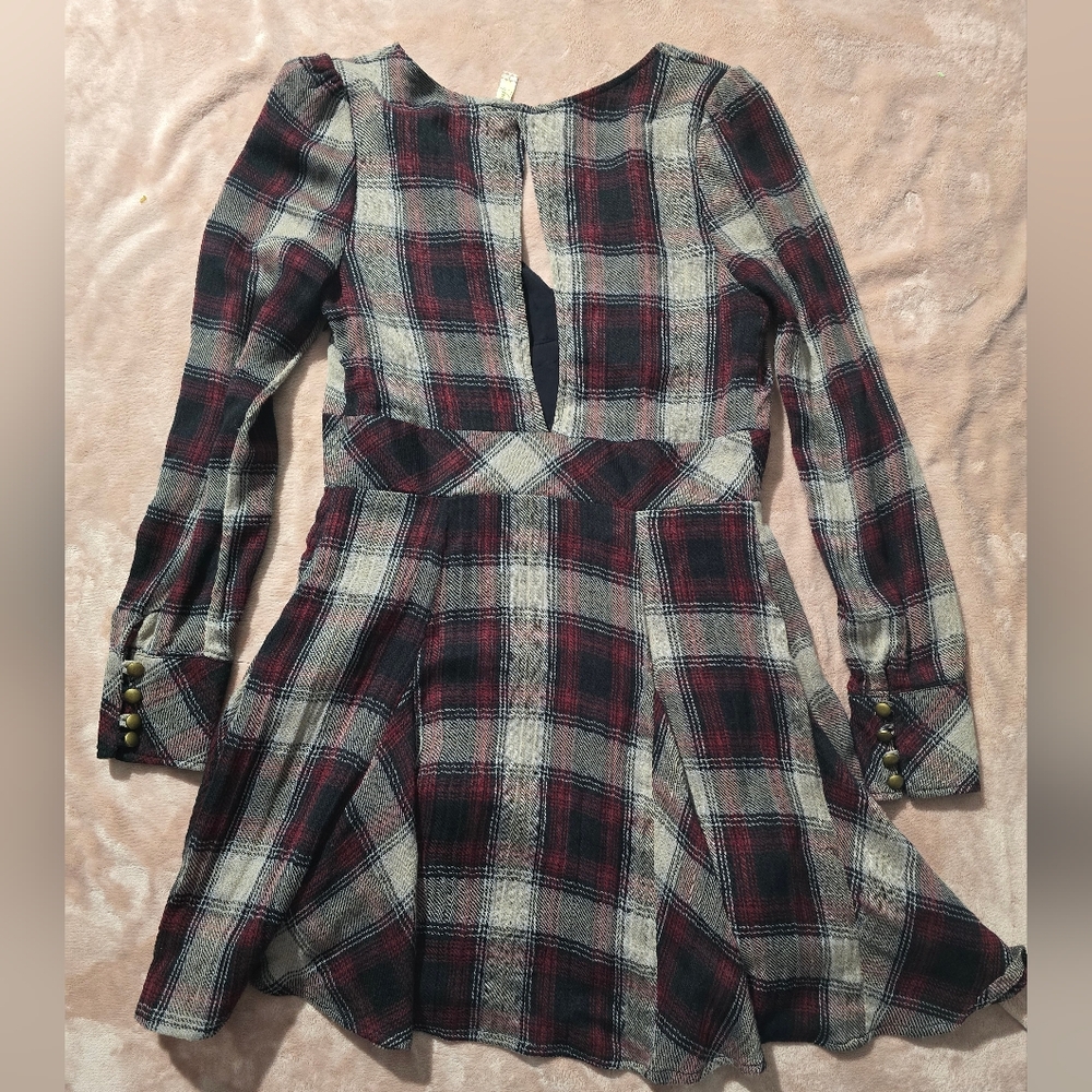 Free People Teen Spirit Plaid Mini Dress - Pretty Little Liars Aria RARE Size 8 - Picture 5 of 12